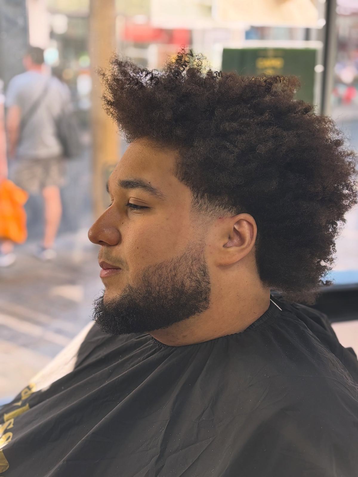 Close-up of a skin fade